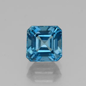 Topaze bleue naturelle taille émeraude, 1,71 ct, VVS-VS