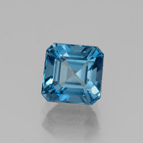 Topaze bleue naturelle taille émeraude, 1,71 ct, VVS-VS