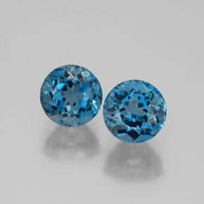 Achetez naturel ct bleue topaze gems, coupe roude, en provenance brésil chez gemselect. en stock, livraison internationale!