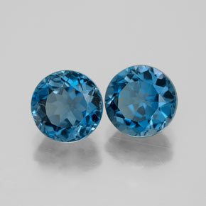 Achetez naturel ct bleue topaze gems, coupe roude, en provenance brésil chez gemselect. en stock, livraison internationale!