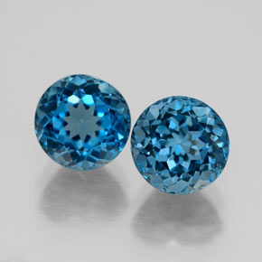 Achetez naturel ct bleue topaze gems, coupe roude, en provenance brésil chez gemselect. en stock, livraison internationale!