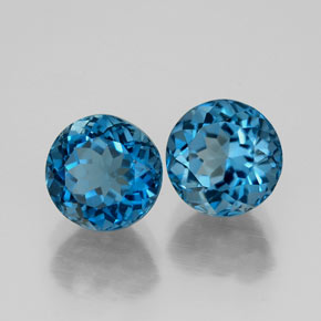Achetez naturel ct bleue topaze gems, coupe roude, en provenance brésil chez gemselect. en stock, livraison internationale!