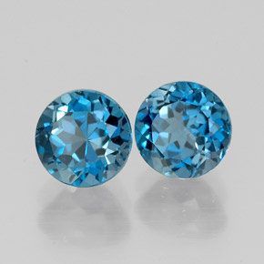 Achetez naturel ct bleue topaze gems, coupe roude, en provenance brésil chez gemselect. en stock, livraison internationale!