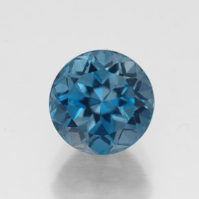 Topaze bleue naturelle coupe roude, 2,14 ct, VS