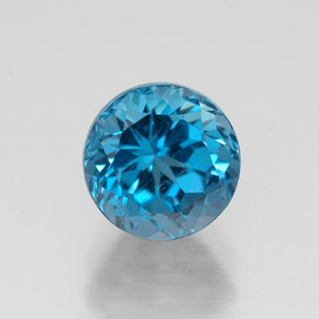 Topaze bleue naturelle coupe roude, 1,91 ct, VS-SI