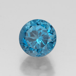 Topaze bleue naturelle coupe roude, 1,91 ct, VS-SI