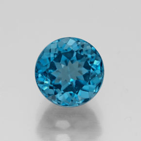 Topaze bleue naturelle coupe roude, 1,99 ct, VVS-VS