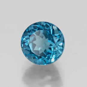Topaze bleue naturelle coupe roude, 1,99 ct, VVS-VS