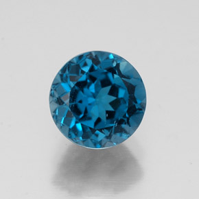 Topaze bleue naturelle coupe roude, 1,83 ct, VVS-VS