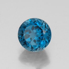 Topaze bleue naturelle coupe roude, 1,83 ct, VVS-VS