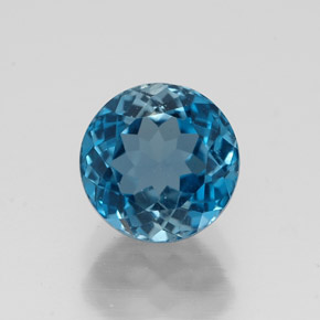 Topaze bleue naturelle coupe roude, 1,92 ct, VVS