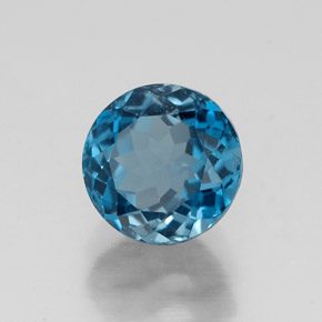 Topaze bleue naturelle coupe roude, 1,92 ct, VVS