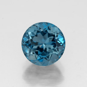 Topaze bleue naturelle coupe roude, 1,90 ct, VVS