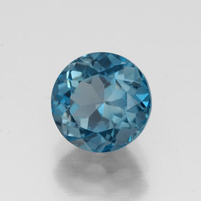 Topaze bleue naturelle coupe roude, 1,90 ct, VVS