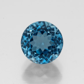 Topaze bleue naturelle coupe roude, 2,03 ct, VVS