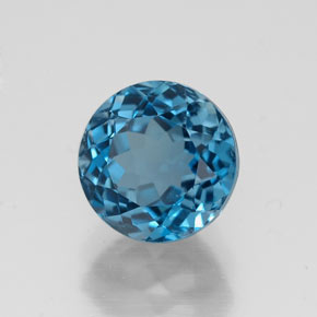 Topaze bleue naturelle coupe roude, 2,03 ct, VVS