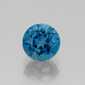 Topaze bleue naturelle coupe roude, 1,21 ct, VVS