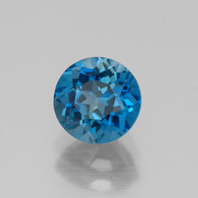 Topaze bleue naturelle coupe roude, 1,21 ct, VVS