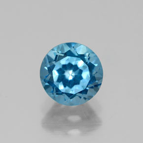 Topaze bleue naturelle coupe roude, 1,12 ct, VVS