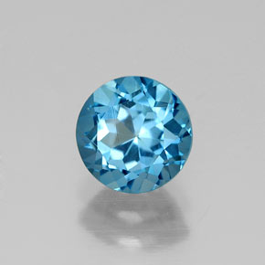 Topaze bleue naturelle coupe roude, 1,12 ct, VVS