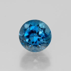 Topaze bleue naturelle coupe roude, 1,98 ct, VVS