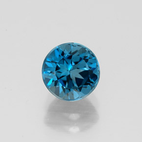 Topaze bleue naturelle coupe roude, 1,33 ct, VVS