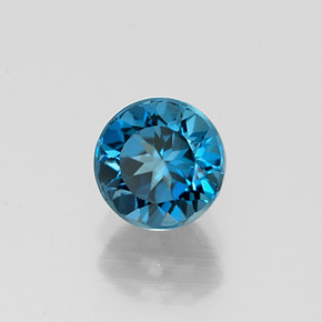 Topaze bleue naturelle coupe roude, 1,33 ct, VVS