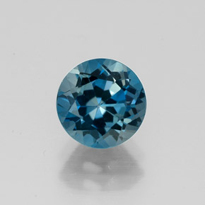 Topaze bleue naturelle coupe roude, 1,78 ct, VS
