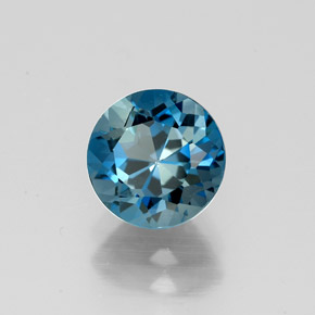 Topaze bleue naturelle coupe roude, 1,78 ct, VS