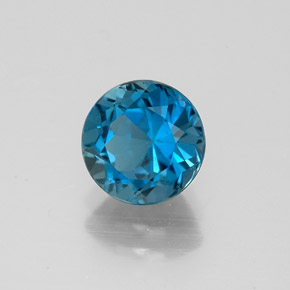 Topaze bleue naturelle coupe roude, 1,68 ct, VS