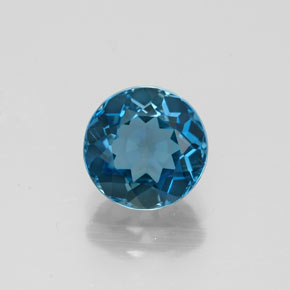 Topaze bleue naturelle coupe roude, 1,74 ct, VVS
