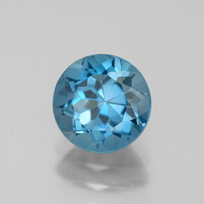 Topaze bleue naturelle coupe roude, 1,60 ct, VVS-VS
