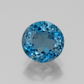 Topaze bleue naturelle coupe roude, 1,72 ct, VS