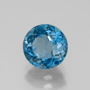 Topaze bleue naturelle coupe roude, 1,72 ct, VS