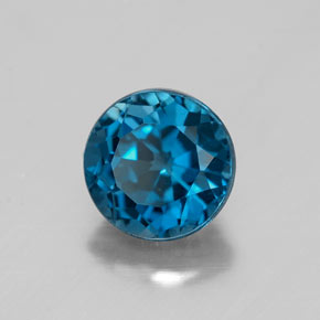 Topaze bleue naturelle coupe roude, 1,81 ct, VVS-VS