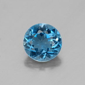 Topaze bleue naturelle coupe roude, 1,46 ct, VVS