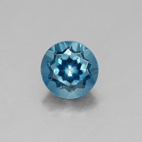 Topaze bleue naturelle coupe roude, 1,06 ct, VVS