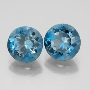 Achetez naturel ct bleue topaze gems, coupe roude, en provenance brésil chez gemselect. en stock, livraison internationale!