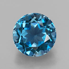 Topaze bleue naturelle coupe roude, 2,86 ct, VVS