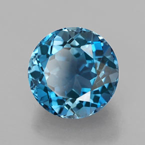 Topaze bleue naturelle coupe roude, 2,86 ct, VVS
