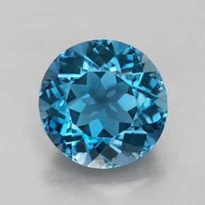 Topaze bleue naturelle coupe roude, 2,55 ct, VVS-VS