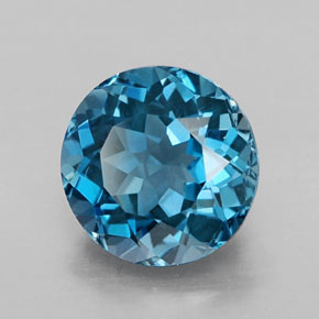 Topaze bleue naturelle coupe roude, 2,55 ct, VVS-VS