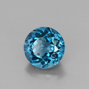 Topaze bleue naturelle coupe roude, 2,60 ct, VVS