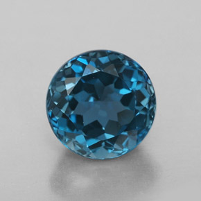 Topaze bleue naturelle coupe roude, 2,75 ct, VVS-VS