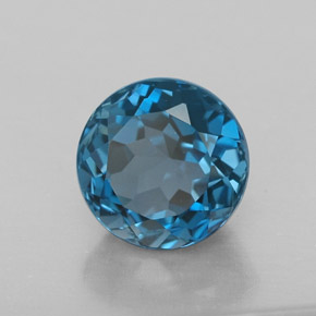 Topaze bleue naturelle coupe roude, 2,75 ct, VVS-VS