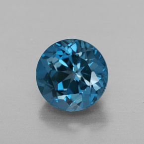 Topaze bleue naturelle coupe roude, 2,89 ct, VVS-VS