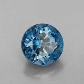 Topaze bleue naturelle coupe roude, 2,89 ct, VVS-VS