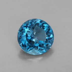 Topaze bleue naturelle coupe roude, 2,38 ct, VVS-VS