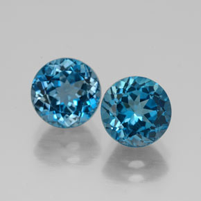 Achetez naturel ct bleue topaze gems, coupe roude, en provenance brésil chez gemselect. en stock, livraison internationale!