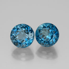 Achetez naturel ct bleue topaze gems, coupe roude, en provenance brésil chez gemselect. en stock, livraison internationale!